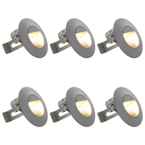 Vidaxl led-buitenwandlampen 6 st 2 w rond zilverkleurig