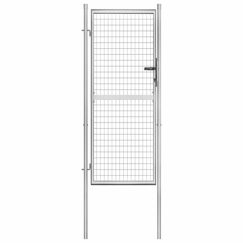 ギャラリービューアに画像をロードする, Vidaxl tuinpoort gegalvaniseerd staal 100x200 cm zilver
