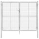 VidaXL Poort 306x250 cm gegalvaniseerd staal zilverkleurig