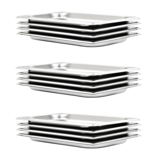 Vidaxl gastronormbakken 12 st gn 1 3 20 mm roestvrij staal