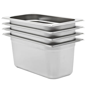 Vidaxl gastronormbakken 4 st gn 1 3 150 mm roestvrij staal