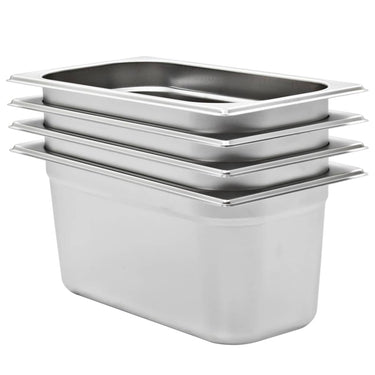Vidaxl gastronormbakken 4 st gn 1 3 150 mm roestvrij staal