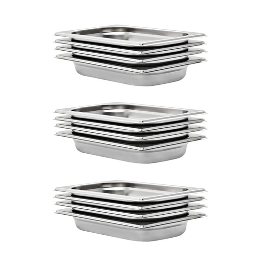 Vidaxl gastronormbakken 12 st gn 1 4 40 mm roestvrij staal