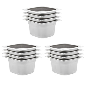 Vidaxl gastronormbakken 12 st gn 1 6 100 mm roestvrij staal