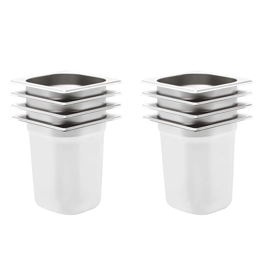 Vidaxl gastronormbakken 8 st gn 1 6 200 mm roestvrij staal