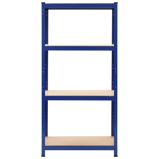 VidaXL Opbergrekken 2 st 80x40x160 cm staal en MDF blauw