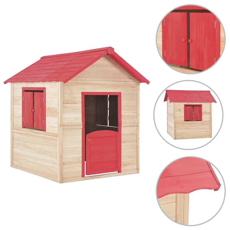 Load image into Gallery viewer, Vidaxl kinderspeelhuis vurenhout rood
