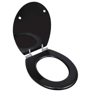 Vidaxl toiletbril met soft-closedeksel 2 st mdf zwart