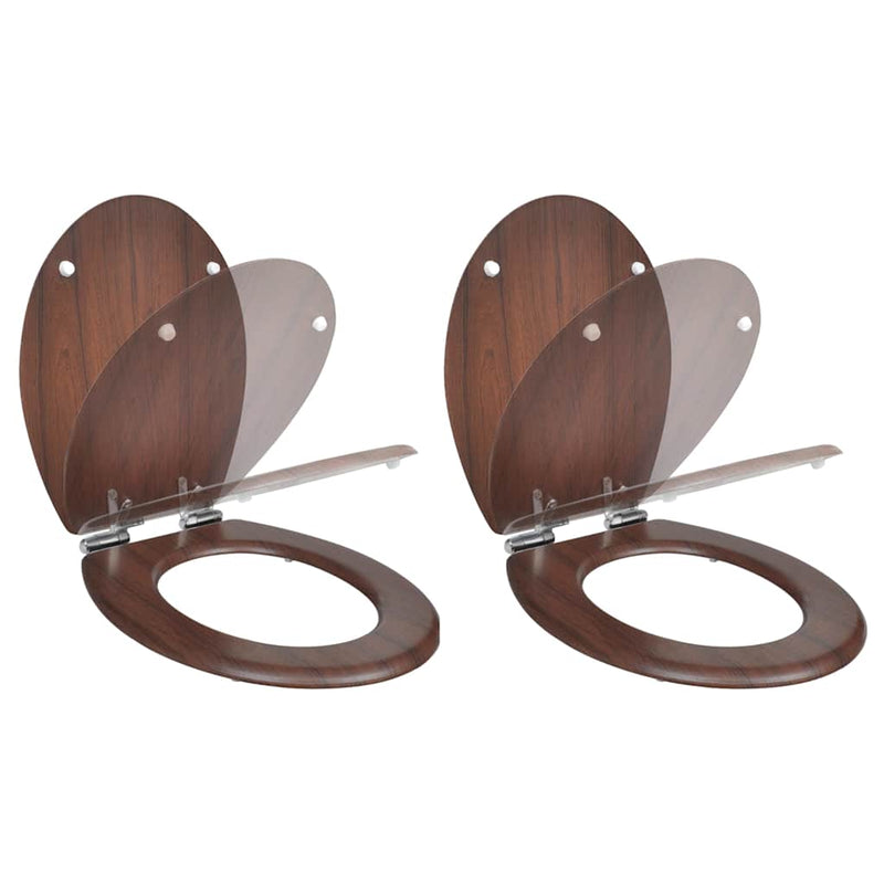 ギャラリービューアに画像をロードする, Vidaxl toiletbril met soft-closedeksel 2 st mdf bruin
