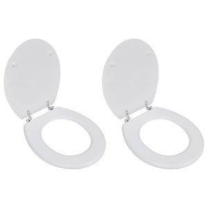 Vidaxl toiletbrillen met deksels 2 st mdf wit