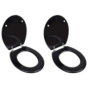 Vidaxl toiletbrillen met deksels 2 st mdf zwart