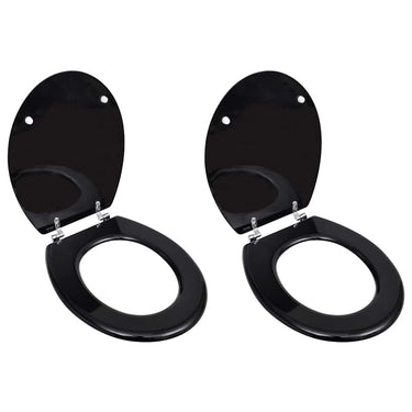 Vidaxl toiletbrillen met deksels 2 st mdf zwart