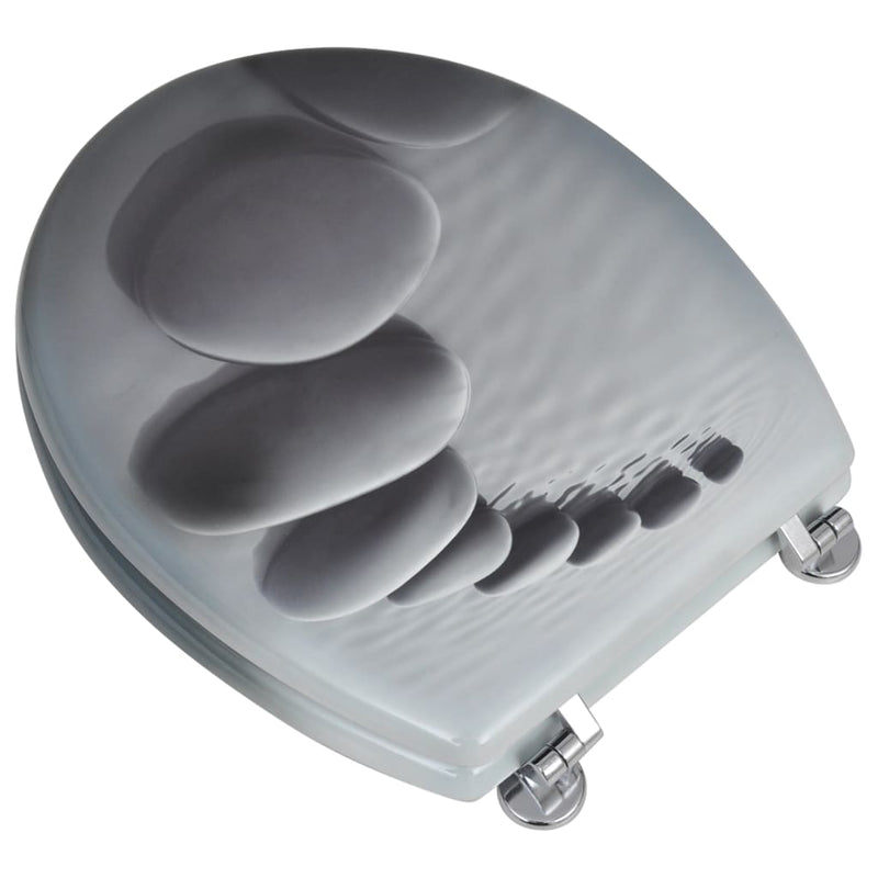 Load image into Gallery viewer, Vidaxl toiletbrillen met deksels 2 st stenen mdf
