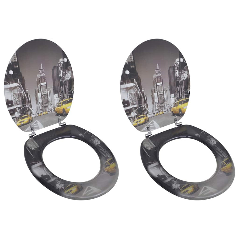 Load image into Gallery viewer, VidaXL Toiletbrillen met deksels 2 st York MDF
