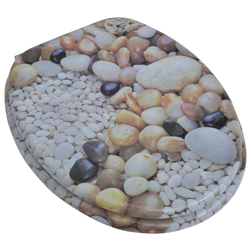 Load image into Gallery viewer, Vidaxl toiletbrillen met deksels 2 st kiezelstenen mdf
