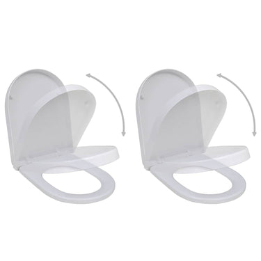 Vidaxl toiletbrillen met soft-close deksels 2 st kunststof wit