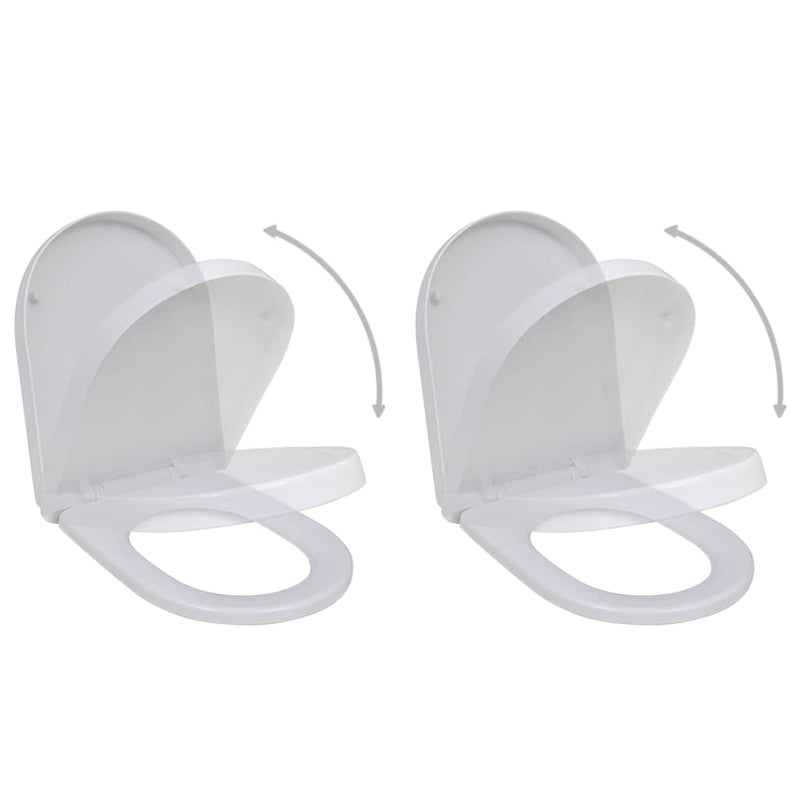 Load image into Gallery viewer, Vidaxl toiletbrillen met soft-close deksels 2 st kunststof wit
