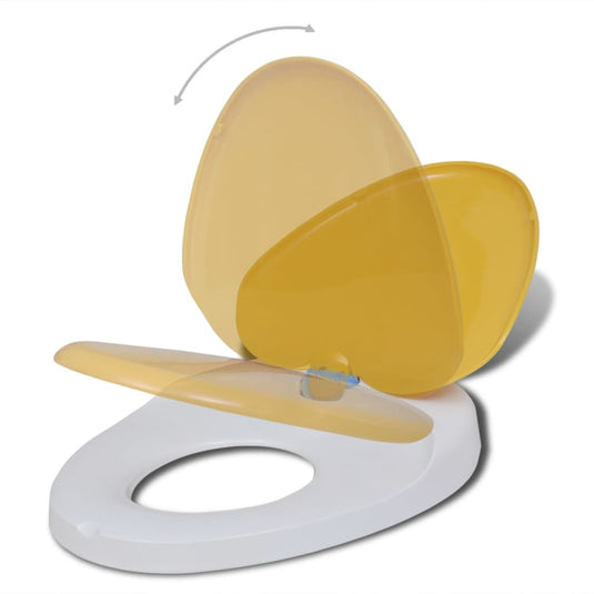 VidaXL Toiletbrillen met soft-close deksels 2 st kunststof wit en geel