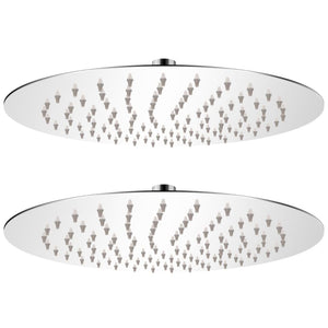 Vidaxl regendouchekop 2 st rond 25 cm roestvrij staal