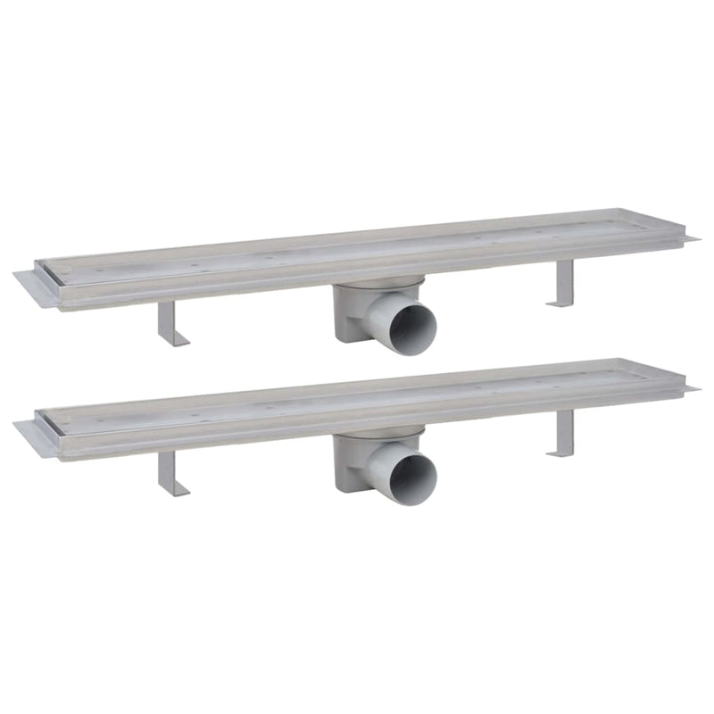 Load image into Gallery viewer, VidaXL Doucheafvoer 2 st rechthoekig 630x140 mm roestvrij staal
