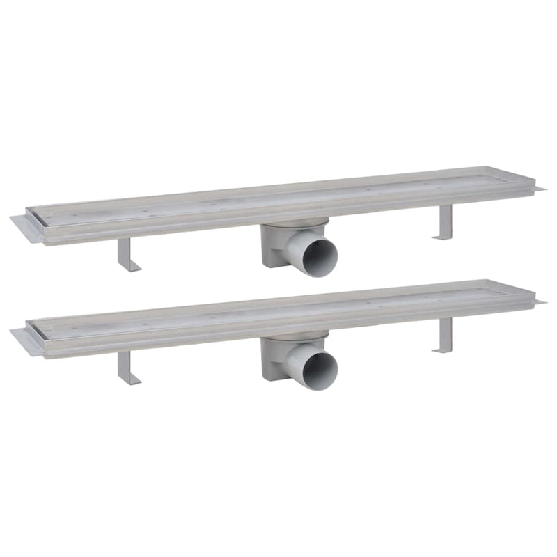 Load image into Gallery viewer, VidaXL Doucheafvoer 2 st rechthoekig 730x140 mm roestvrij staal
