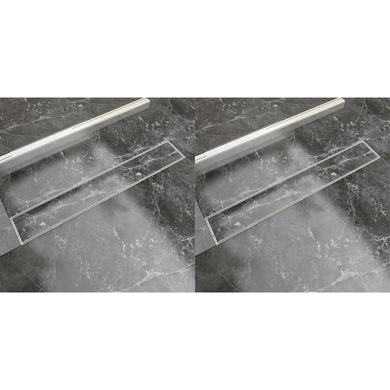 Load image into Gallery viewer, VidaXL Doucheafvoer 2 st rechthoekig 730x140 mm roestvrij staal

