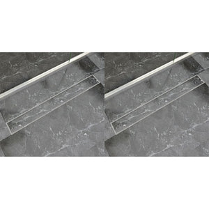 VidaXL Doucheafvoer 2 st rechthoekig 930x140 mm roestvrij staal