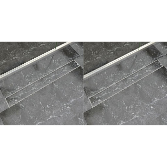VidaXL Doucheafvoer 2 st rechthoekig 930x140 mm roestvrij staal