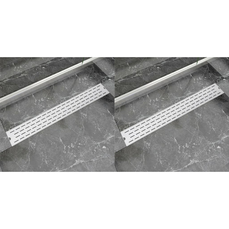 Load image into Gallery viewer, VidaXL Doucheafvoer 2 st rechthoekig lijn 830x140 mm roestvrij staal
