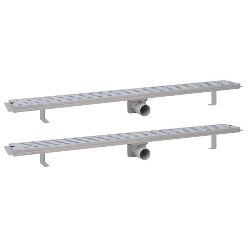 Load image into Gallery viewer, VidaXL Doucheafvoer 2 st rechthoekig lijn 1030x140 mm roestvrij staal
