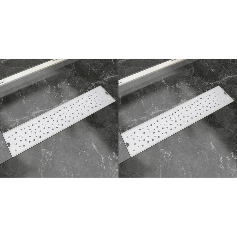 Load image into Gallery viewer, VidaXL Doucheafvoer 2 st rechthoekig bubbel 530x140 mm roestvrij staal
