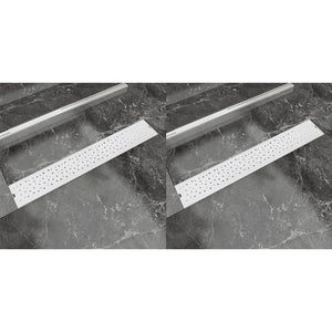 VidaXL Doucheafvoer 2 st rechthoekig bubbel 730x140 mm roestvrij staal