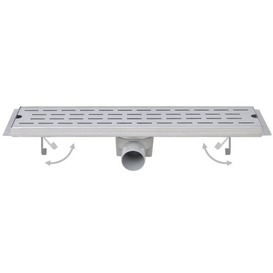VidaXL Doucheafvoer 2 st rechthoekig bubbel 930x140 mm roestvrij staal
