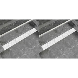 VidaXL Doucheafvoer 2 st rechthoekig bubbel 930x140 mm roestvrij staal
