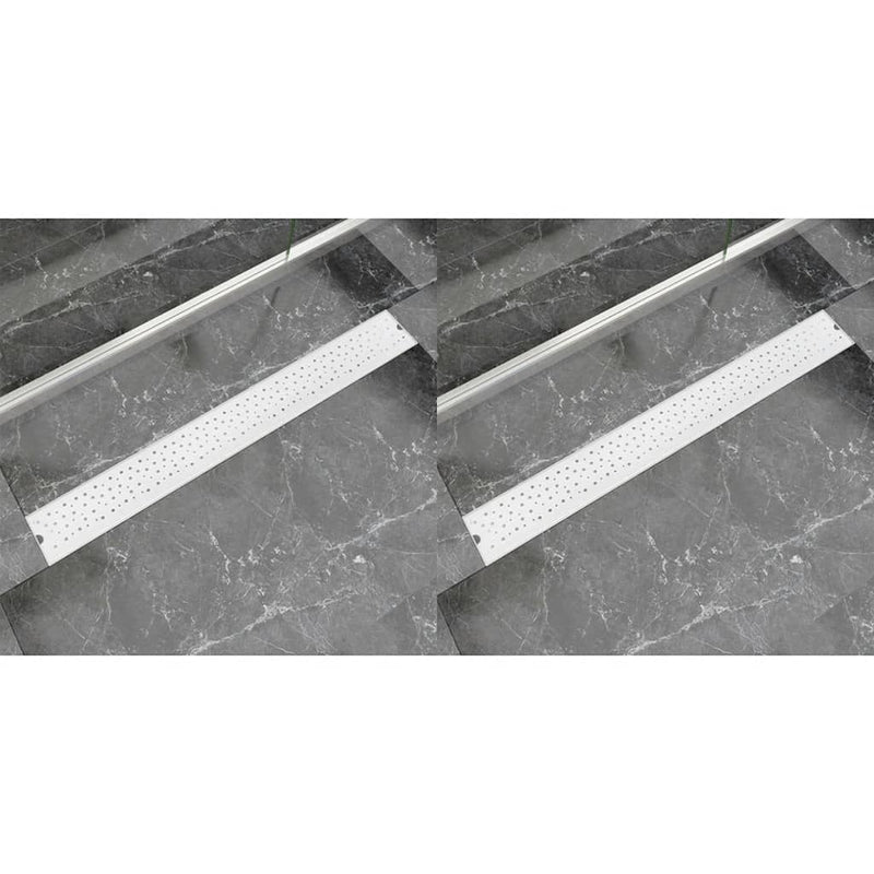 Load image into Gallery viewer, VidaXL Doucheafvoer 2 st rechthoekig bubbel 930x140 mm roestvrij staal
