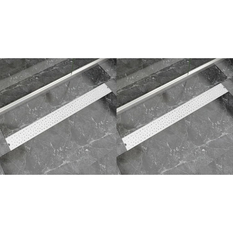 Load image into Gallery viewer, VidaXL Doucheafvoer 2 st rechthoekig bubbel 1030x140mm roestvrij staal
