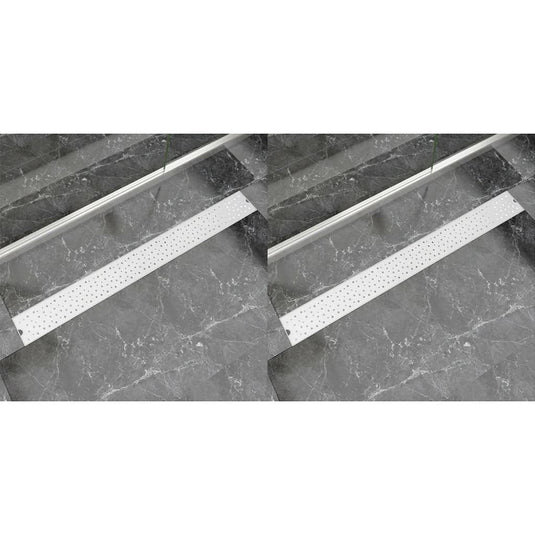 VidaXL Doucheafvoer 2 st rechthoekig bubbel 1030x140mm roestvrij staal