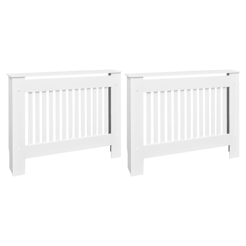 Load image into Gallery viewer, Vidaxl radiatorombouw 2 st 112 cm mdf wit

