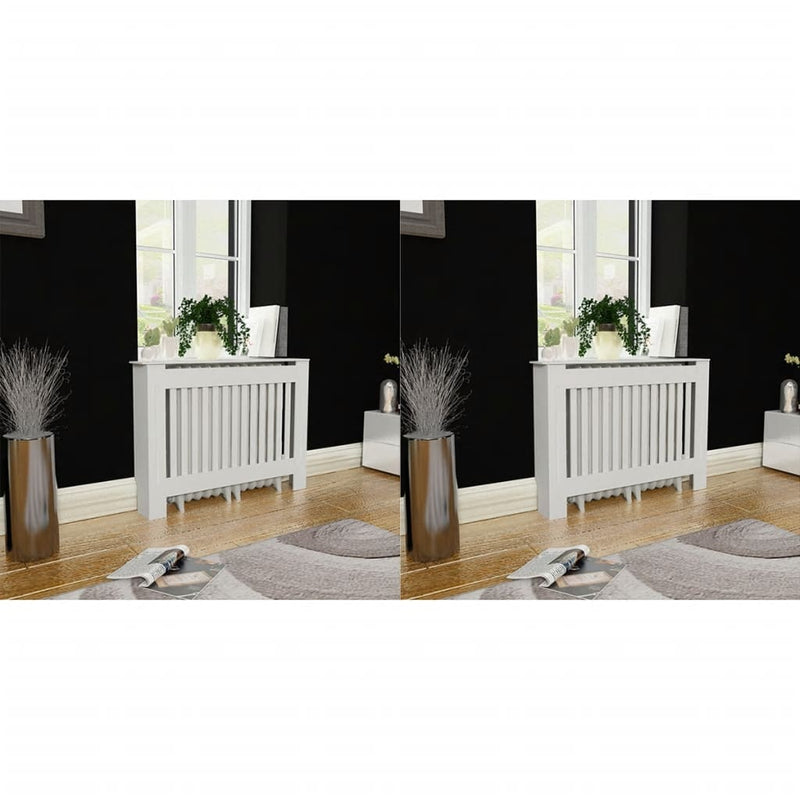 Load image into Gallery viewer, Vidaxl radiatorombouw 2 st 112 cm mdf wit
