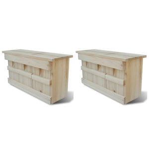 Vidaxl mussenhuizen 2 st 44x15,5x21,5 cm hout