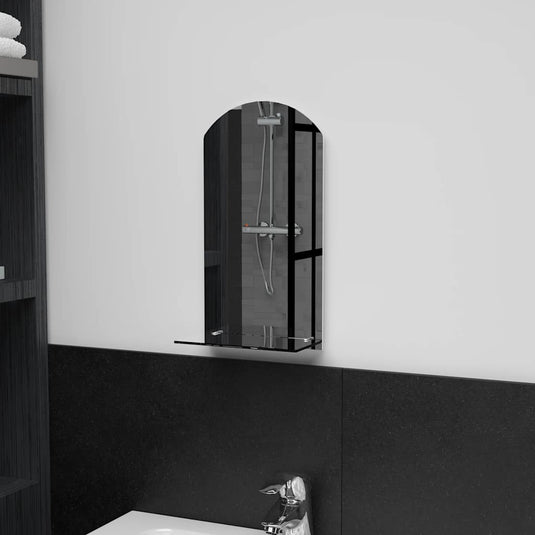 Vidaxl wandspiegel met schap 20x40 cm gehard glas
