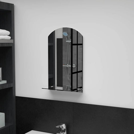 Vidaxl wandspiegel met schap 30x50 cm gehard glas