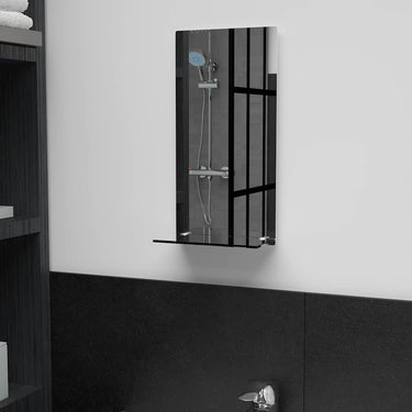 Vidaxl wandspiegel met schap 20x40 cm gehard glas