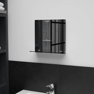 Vidaxl wandspiegel met schap 30x30 cm gehard glas