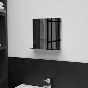Vidaxl wandspiegel met schap 30x30 cm gehard glas