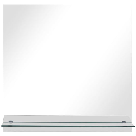 VidaXL Wandspiegel met schap 50x50 cm gehard glas