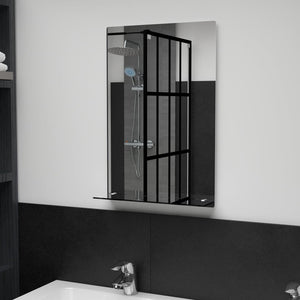 Vidaxl wandspiegel met schap 40x60 cm gehard glas