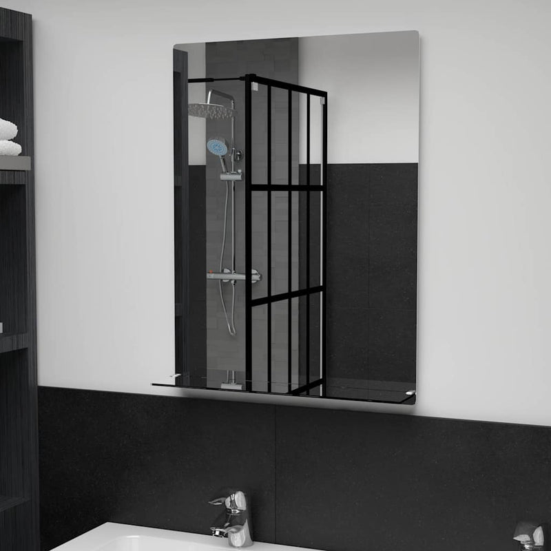 Load image into Gallery viewer, Vidaxl wandspiegel met schap 50x70 cm gehard glas
