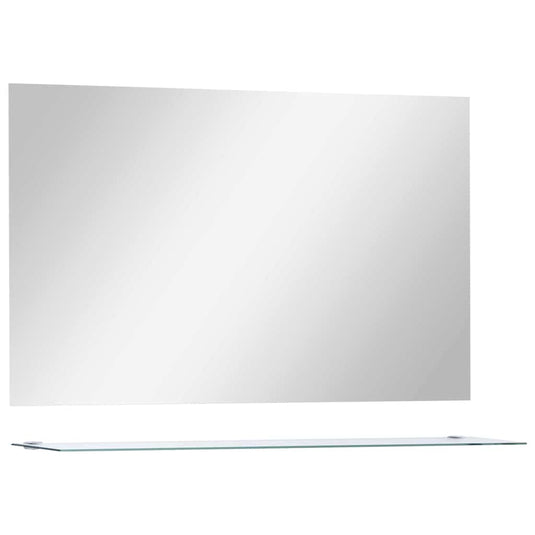 VidaXL Wandspiegel met schap 100x60 cm gehard glas