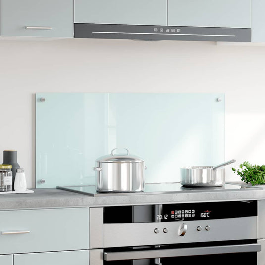 Vidaxl spatscherm keuken 90x40 cm gehard glas wit